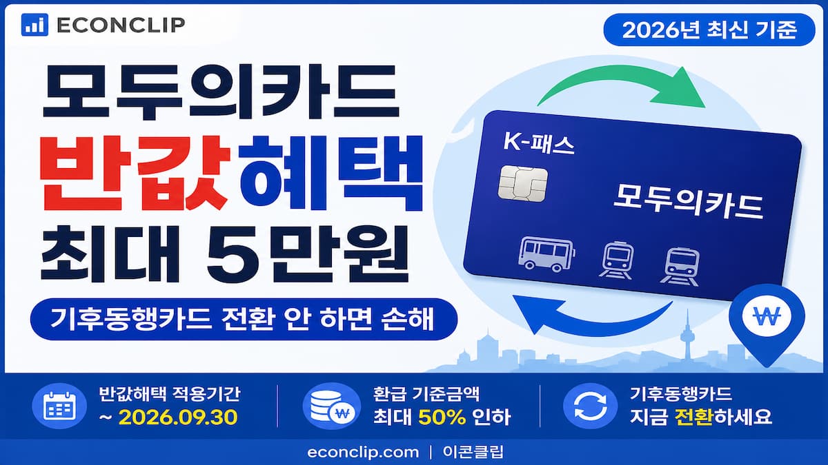 모두의카드 반값혜택 기후동행카드 전환